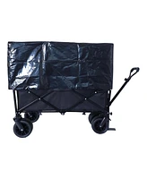 Collapsible Wagon Cart with Strapping System, 440lbs Capacity, for Beach, Camping, Shopping