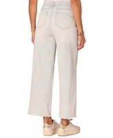 Democracy Women's "Ab" Solution Skyrise Frayed-Hem Wide-Leg Boyfriend Jeans