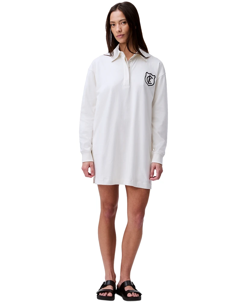 Calvin Klein Jeans Women's Long-Sleeve Rugby Polo Dress