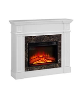 Only Mantel (Not Included 23" Fireplace)--White, 45.6"W11.8"D40"H