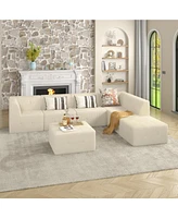 Comfy Sectional Couch, Modern Minimalist Sleeper Sofa, Space-Saving