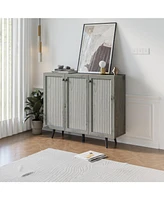 Wood Storage Cabinet with Adjustable Shelf, Sideboard Buffet, 47"W x 38"H