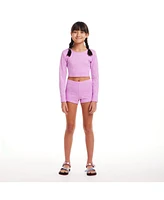 Toddler/Child Girls Textured Floral Print Rashguard Set