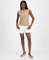 Bar Iii Women's Sleeveless Honeycomb Top, Exclusively at Macy's