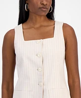 Bar Iii Women's Striped Square-Neck Vest, Exclusively at Macy's