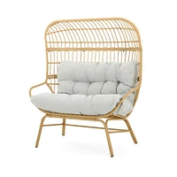 Palos Outdoor Wicker Loveseat - Light Brown