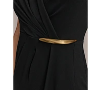 Donna Karan New York Women's Gathered Hardware Sleeveless Jersey Gown