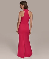 Donna Karan New York Women's Hardware Halter Neck Sleeveless Gown