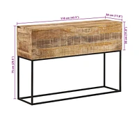 Console Table 43.3"x11.8"x29.5" Solid Wood Rough Mango and Iron