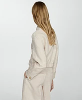 Mango Women's Linen Zip Jacket