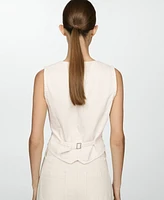 Mango Women's Buttoned Denim Gilet Vest