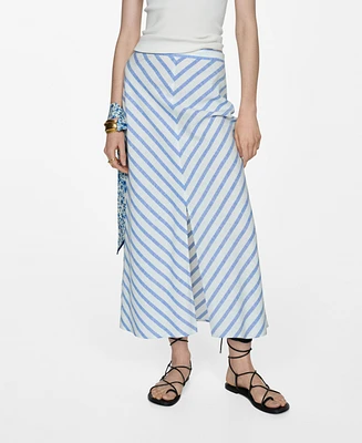Mango Women's Printed Slit Skirt
