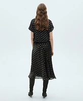 Mango Women's Polka-Dot Midi Skirt