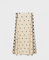 Mango Women's Embroidered Flared Skirt