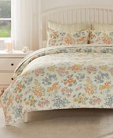Greenland Home Fashions Chloe Modern Floral 3-Pc. Quilt Set, Full/Queen