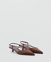 Mango Women's Straps Satin Kitten Shoes