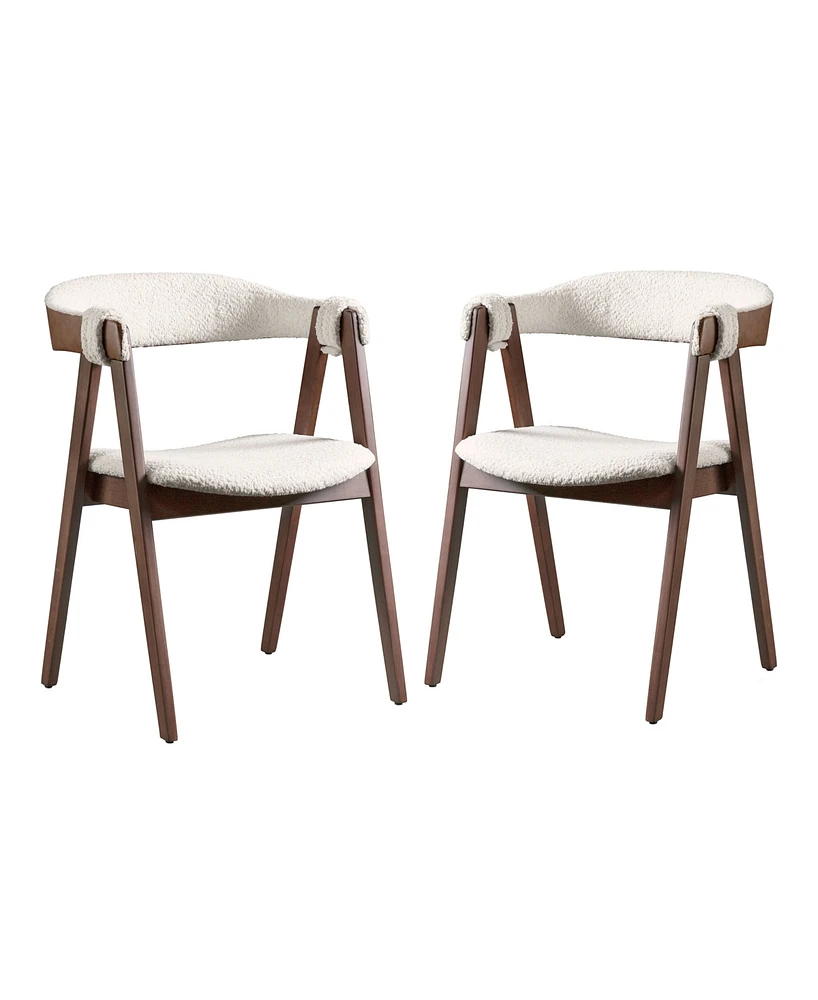 Furniture of America 2-Pc. Pearlcrest Boucle Fabric Dining Chair Set