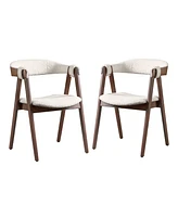 Furniture of America 2-Pc. Pearlcrest Boucle Fabric Dining Chair Set