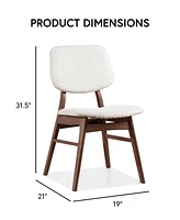 Furniture of America 2-Pc. Grove Boucle Fabric Padded Dining Chair Set