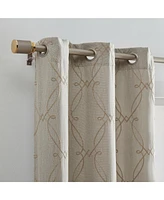 Elrene Home Fashions Palmetto Lattice Embroidered Blackout Window Curtain Panel