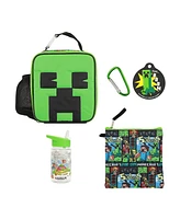 Minecraft Creeper 4-Piece Lunchbox & Water Bottle Combo Set