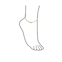 Bling Jewelry Dainty Three Multi Charm Lucky Elephant Anklet Ankle Bracelet 18K Gold Plated Brass 7.5, 9.5 Inch