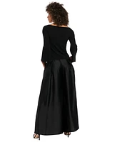 Muse Women's Satin High Rise Pleated Wide-Leg Pants