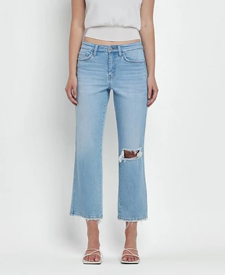 Vervet Women's High Rise Crop Straight Jeans