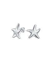 Bling Jewelry Hawaii Ocean Starfish Stud Earrings in Sterling Silver Tropical Beach Jewelry