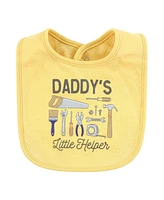 Hudson Baby Infant Boy Cotton Bibs, Construction Work, One Size