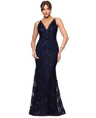 Xscape Women's Embellished Soutache Lace Sleeveless Gown