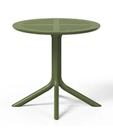 31.5" Round Plastic Outdoor Patio Dining Table for 4