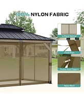 Aoodor Universal x ft. Gazebo Replacement Mosquito Netting Screen 4-Panel Sidewalls with Double Zipper (Only Netting