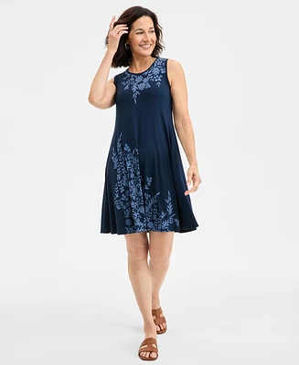 Style & Co Women's Printed Sleeveless Flip-Flop Dress
