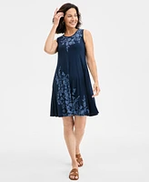 Style & Co Women's Printed Sleeveless Flip-Flop Dress