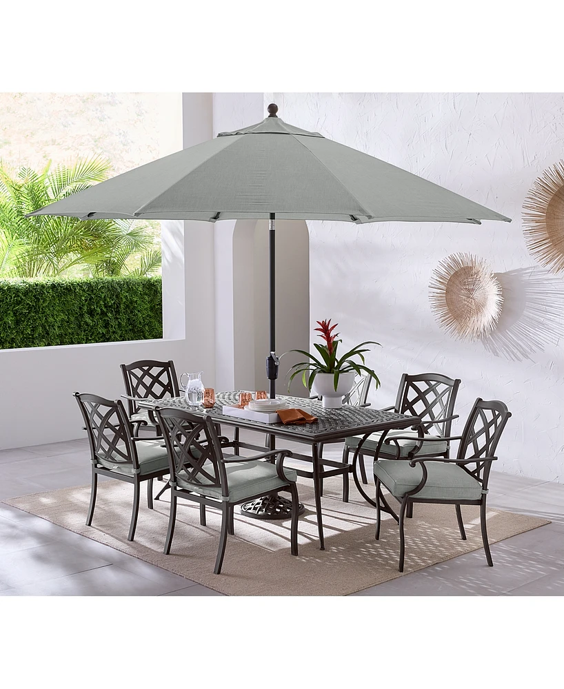 Wythburn Outdoor Dining 7 pc Set (72"x38" Table & 6 Lattice Chairs)