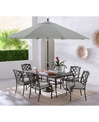 Wythburn Outdoor Dining 7 pc Set (72"x38" Table & 6 Lattice Chairs)