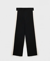 Mango Women's Contrasting Stripes Knitted Trousers