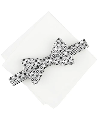 Alfani Men's Alene Geo-Pattern Bow Tie & Solid Pocket Square Set, Exclusively at Macy's