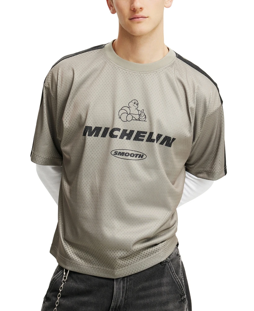 Cotton On Men's Michelin Crew Neck Mesh T-Shirt