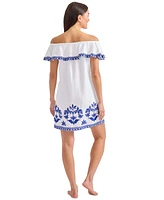 Tommy Bahama Women's Embroidered Ruffled Dress