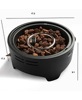 15 inch Outdoor Portable Propane Fire Pit, Camping Fire Pit with Cooking Support Tabletop Fire Pit with Quick Connect Regulator