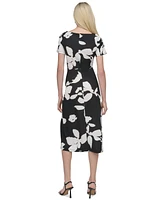 Dkny Women's Side-Twist Short-Sleeve Midi Dress