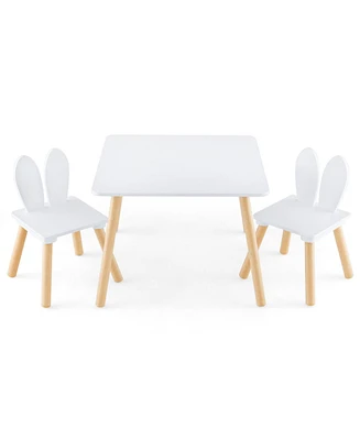 3 Pieces Kids Table and Chairs Set for Arts Crafts Snack Time