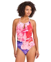Tommy Bahama Women's Floral-Print Keyhole-Cutout Swimsuit