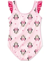 Disney Baby Girls Minnie Mouse Swimsuit, Hat & Hooded Cover-Up, 3 Piece Set