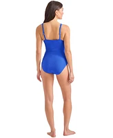 Tommy Bahama Women's Ribbed Plunging-Neck Swimsuit