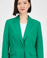 Tahari Asl Women's Linen-Blend Blazer, Regular & Petite