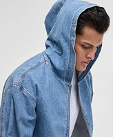 Mode of One Men's Relaxed-Fit Full-Zip Denim Hoodie, Exclusively at Macy's