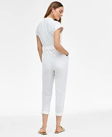 I.n.c. International Concepts Women's Belted Cap-Sleeve Jumpsuit, Exclusively at Macy's